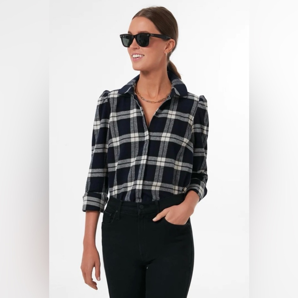 NWT *Sold Out* Tuckernuck Saranac Midnight Plaid Flannel Shirt, XL